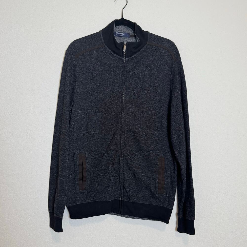 Cremieux Classic Medium Charcoal Knit Full Zip Pocket Sweater Jacket, M - Picture 1 of 10